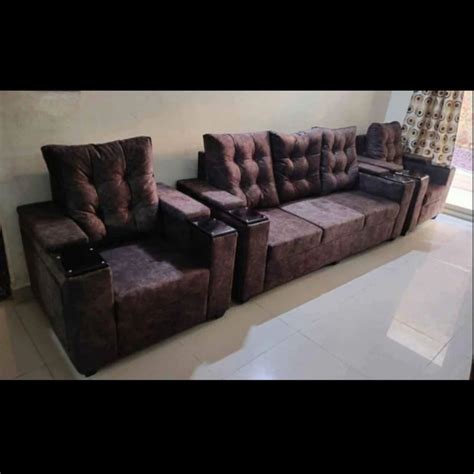 Seater Wooden Fabric Sofa Set Leather At Rs Piece In