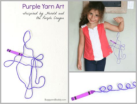 Yarn Art Inspired by Harold and the Purple Crayon - Buggy and Buddy