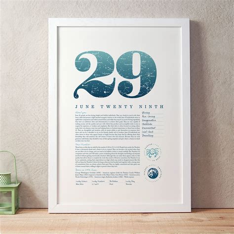 June 29th Birthday Print - Make it with Words