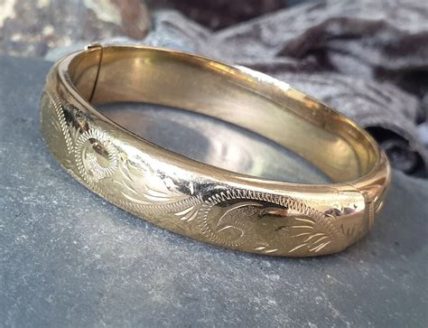 Vintage Excalibur Ct Rolled Gold Bangle Bracelet Etsy