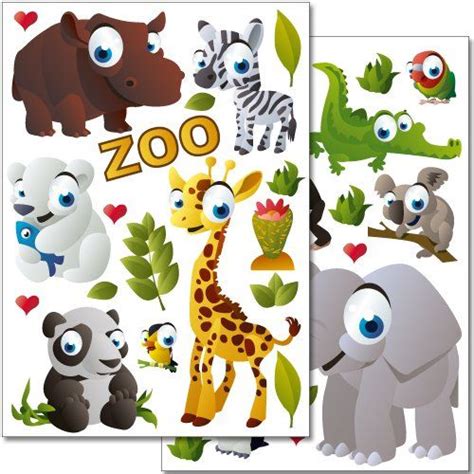 the zoo animals stickers are on display