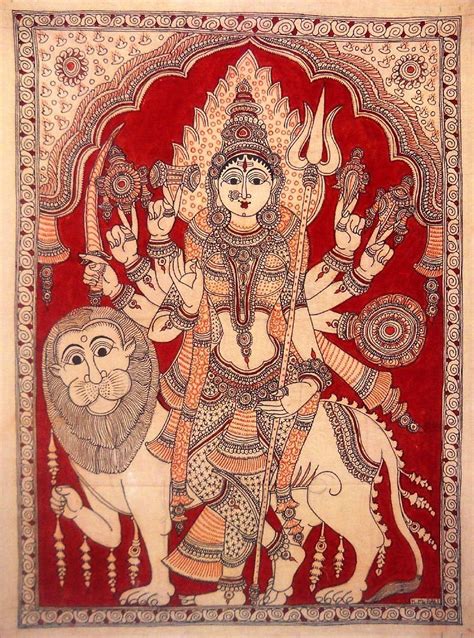 Hindu Cosmos Kalamkari Painting Indian Folk Art Indian Art Paintings