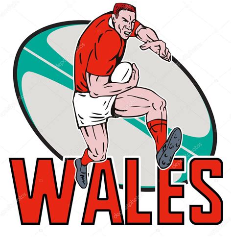 Welsh Rugby player running ball Wales — Stock Photo © patrimonio #6365709