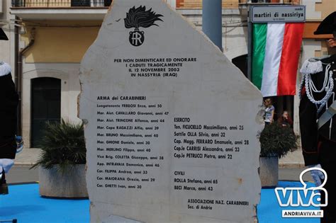 Andria Inaugurata La Stele In Ricordo Dei Martiri Di Nassiriya