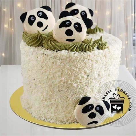 Panda Cake 4 Small Pandas Tall White Chocolate Cake