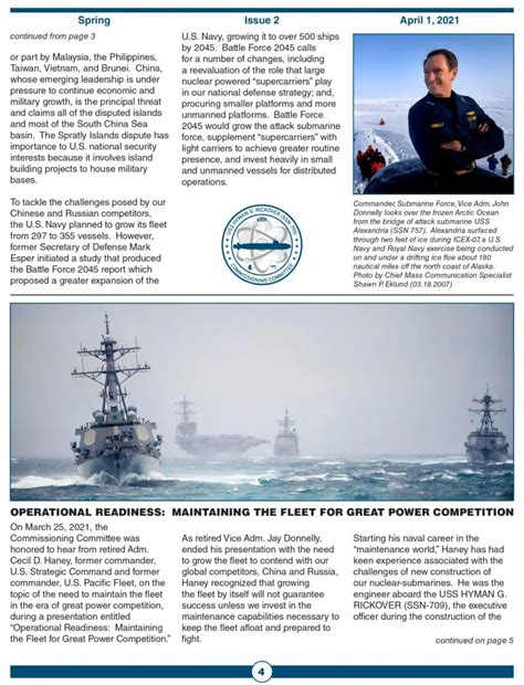 Newsletter USS Hyman G Rickover Commissioning Committee