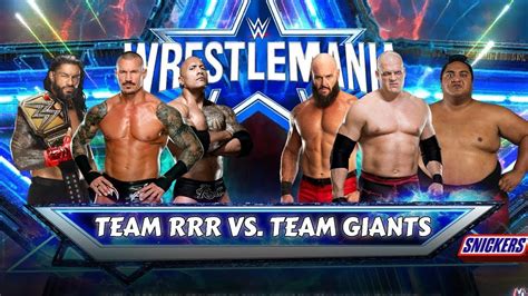 WWE 2K23 Team Roman Reigns Randy Orton The Rock Vs Team Giants