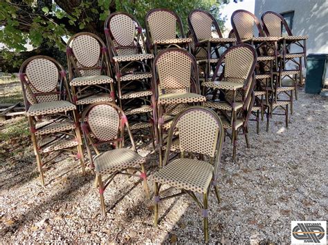 Lot Chaises Bistrot Alu R Sine Tress E Cr Me Bordeaux Style