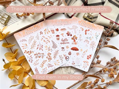 Sticker Sheet Herbst Herbstliche Aufkleber Für Bullet Etsy De