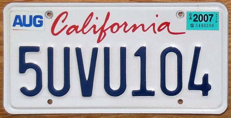 California Vg Automobile License Plate Store Collectible