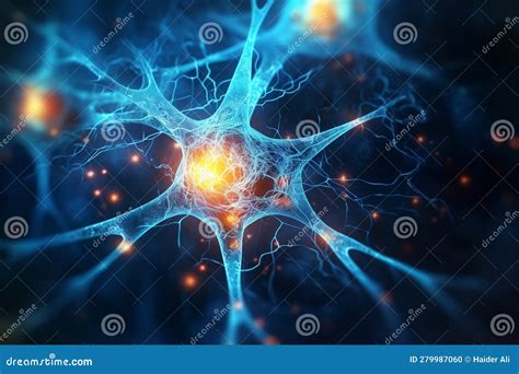 Active Nerve Cells Neuronal Network With Electrical Signals Generative