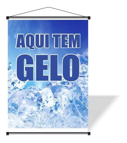 Banner Temos Gelo Aqui Tem Gelo X Cm Parcelamento Sem Juros