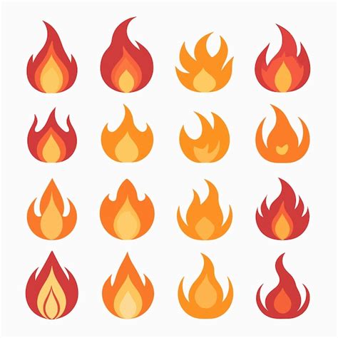 Set Of Flames Collection Premium AI Generated Vector