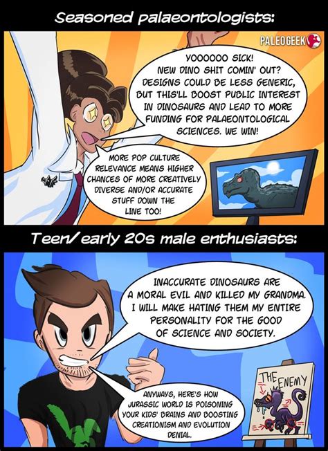 Paleontologist Vs Paleo Enthusiast New Dinosaur Media Awesomebro