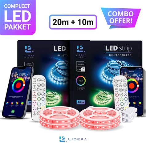 Lideka LED Strip 30 Meter Pakket Van 20 10 RGB Incl