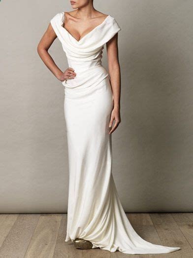 Simple Elegant Sheath Sweep Train Wedding Dress For Older Brides Over