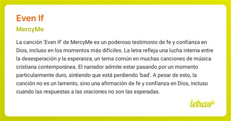 Significado de la canción EVEN IF (MercyMe) - LETRAS.COM