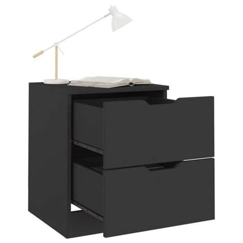 Hua Tables De Chevet Table De Chevet Noir X X Cm Agglom R