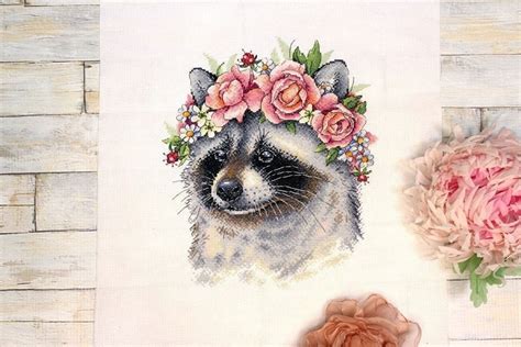 Adorable Raccoon Cross Stitch Kit Code Nv Mp Studia Buy Online