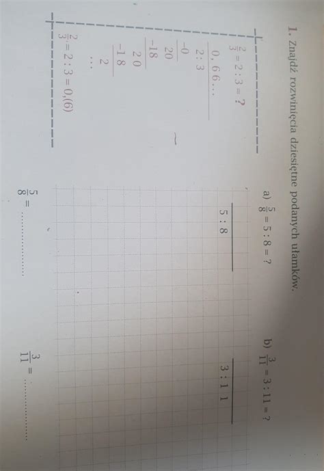 Znajdż rozwinięcia dziesiętne podanych ułamków Brainly pl