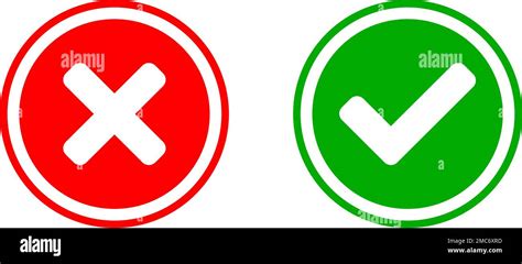 Set Of Yes And No Or Right And Wrong Or Approved And Rejected Icons