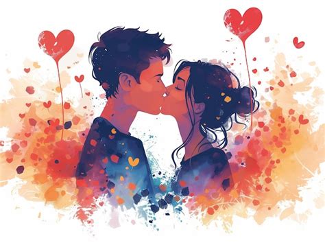 Ilustración Vectorial Internacional Feliz Día Del Beso Pareja Besándose Vector Premium