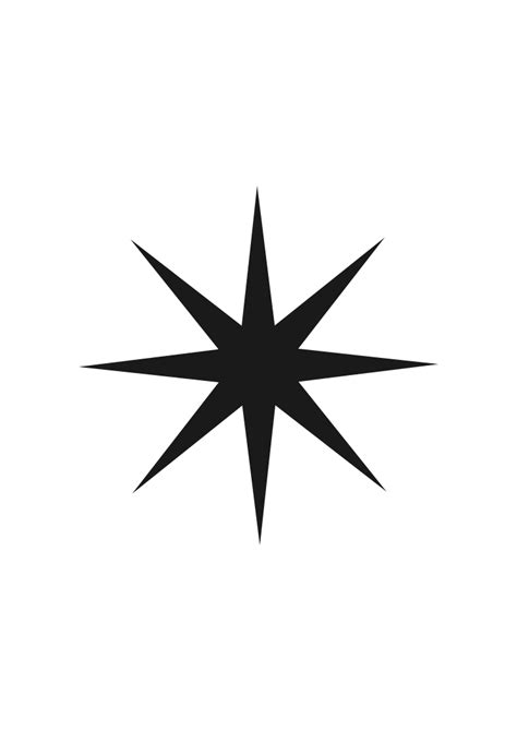 Simple Star Black and White Silhouette Free SVG File - SVG Heart