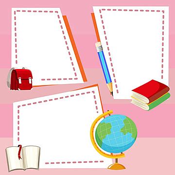 Border Template With Different Stationeries Text Illustration Banner