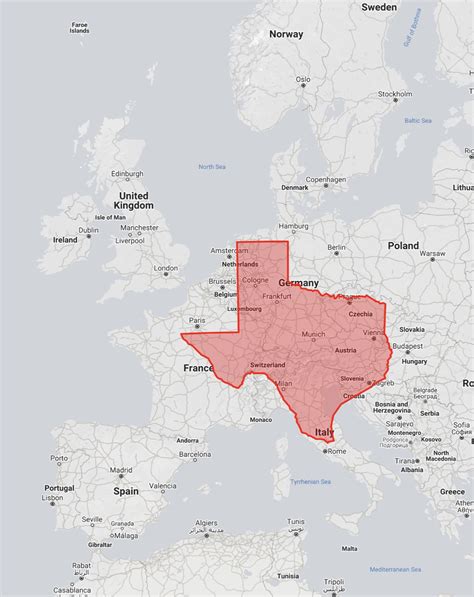 Size of Texas compared to Europe : r/texas