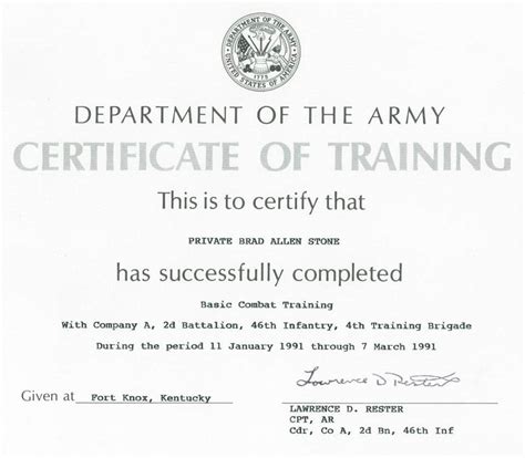 Army Certificate Of Training Template | Doyadoyasamos Within Army ...