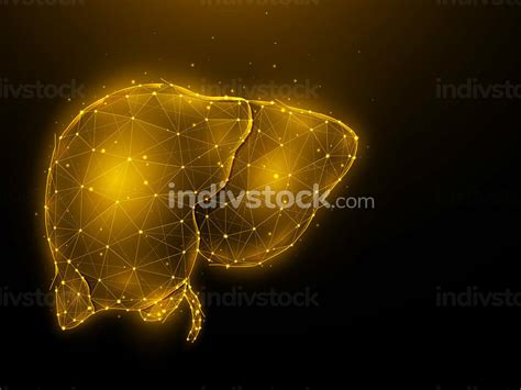 Polygonal Vector Illustration Of A Human Brain On A Dark Background