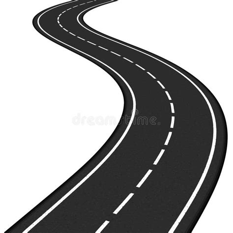 Curved Asphalt Road Isolated Stock Illustration Illustration Of