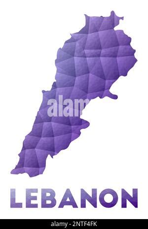 Low Poly Map Of Lebanon Geometric Illustration Of The Country Lebanon