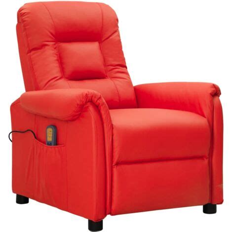 Relaxsessel Massagesessel Ruhesessel TV Sessel Rot Kunstleder DE68129