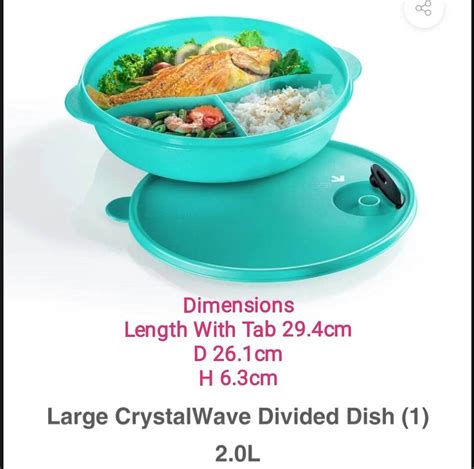 Tupperware Reheatable Crystalwave Divided Lunch Box 1 Lazada