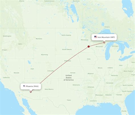 All Flight Routes From Iron Mountain To Phoenix Imt To Phx Flight Routes