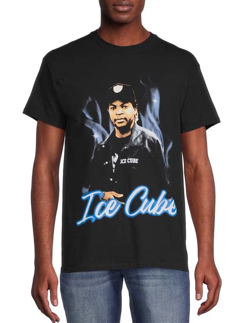 Ice Cube Mens Blue Flames Graphic Print Tee