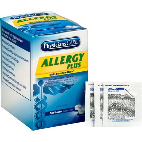 PhysiciansCare Allergy Plus Medication - For Pain, Allergy - 50 / Box ...