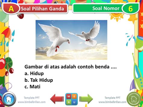 Power Point Ppt Soal Tema Kelas Sd Subtema Benda Hidup Tak