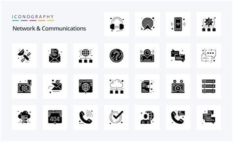 Paquete De Iconos De Glifos S Lidos De Redes Y Comunicaciones