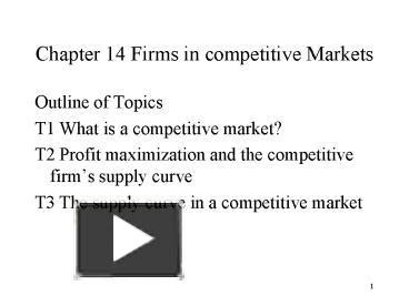 Ppt Chapter Firms In Competitive Markets Powerpoint Presentation