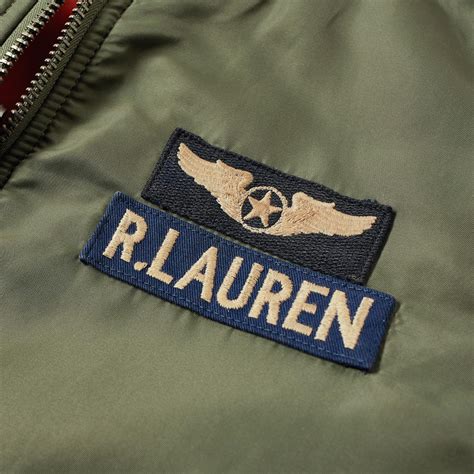 Polo Ralph Lauren Military Patches Bomber Jacket Bohemian Olive End