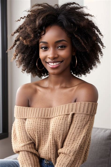 Large Breast Medium Length Afro Hairstyle AI Porn