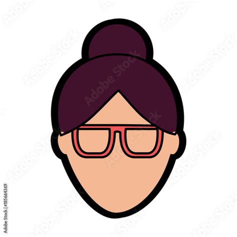 Woman Glasses Avatar Icon Image Vector Illustration Design Stock Vector