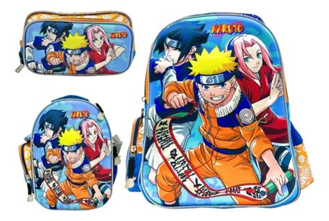 Kit Mochila Naruto Shippuden Sasuke Sakura Envío gratis