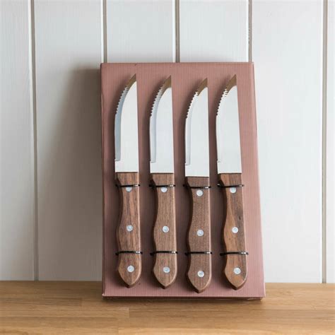 Wooden Handled Steak Knife Set By Distinctly Living