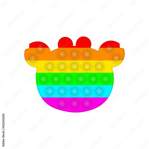 Pop it fidget toy, crab shape, vector illustration. Stock Vector ...