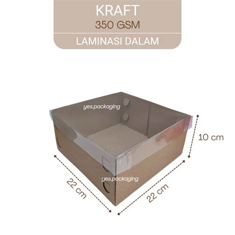 Jual X X Cm Kraft Laminasi Mika Box Dos Dus Kotak Kemasan Cake