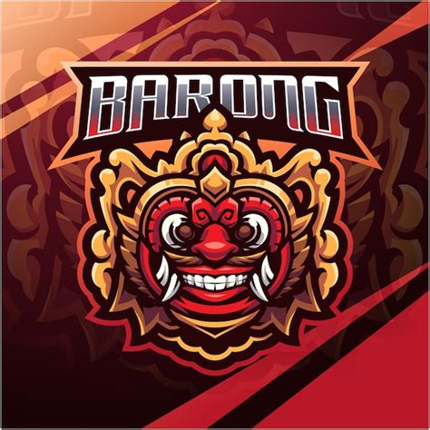 Design Do Logotipo Do Mascote Esportivo Barong Vetor Premium