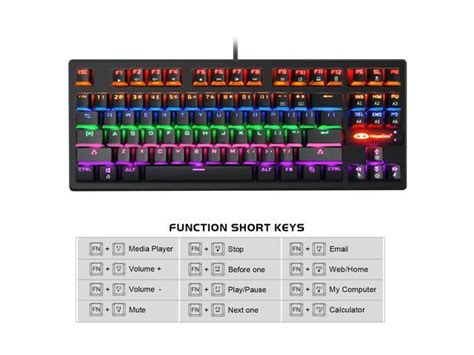 Mechanical Keyboard Keys Small Compact Multicolour Backlit Anivia